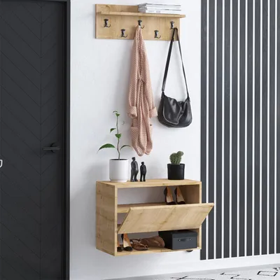 Produktbild von Skye Decor, Paix, Schuhschrank, Eiche, 100 % MELAMINBESCHICHTETE SPANPLATTEN, 70 x 35 x 55 cm