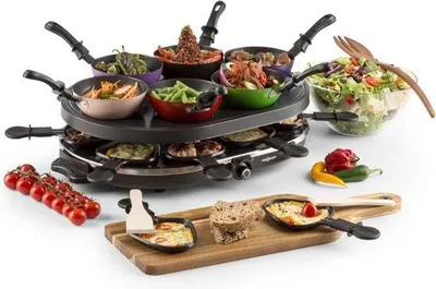 Zdjęcie produktu dla Zestaw do gotowania w woku dla 8 osób, 1200 W, powłoka nieprzywierająca, czarny, grill stołowy