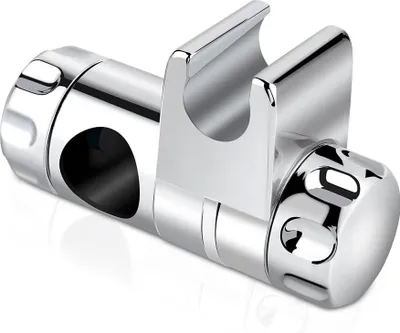 Produktbild von Handbrause Halterung, Duschbrause Duschkopf Halter Duschkopfhalterung Dusche Halter Schieber Brausehalter Stangengleiter Gleiter für Duschstange Wandstange 25 mm Duschstangen, ABS Chrome