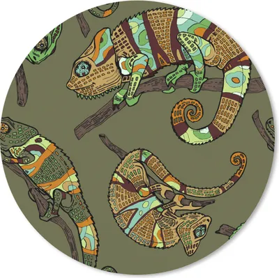 Produktbild von MuchoWow® Mauspad Mousepad Muster - Dschungel - Chamäleons 30x30 cm - Mousepads - Maus Mat - Pad - Mausunterlage - Tischunterlage - Schreibtischmatten