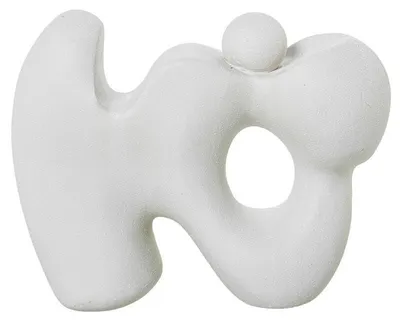 Keramikfigur abstrakt, weiß, 27 x 33,5 x 13 cm