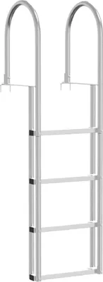 Produktbild von vidaXL 4-Stufen Dockleiter Silber 45 ×11,5 ×162 cm Aluminium