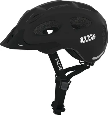 Produktbild von ABUS Stadthelm Youn-I ACE - mit integriertem LED-Rücklicht - Fahrradhelm für den Alltag - für Damen und Herren - Schwarz Matt, Größe M (52-57 cm)