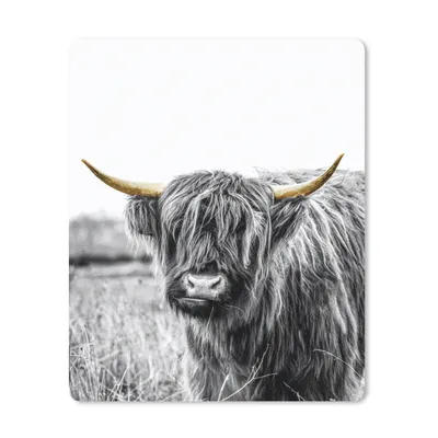 Produktbild von MuchoWow® Mauspad Mousepad Schottischer Highlander - Schwarz & Gold - Hoorn 19x23 cm - Mousepads - Maus Mat - Pad - Mausunterlage - Mauspads - Spielen