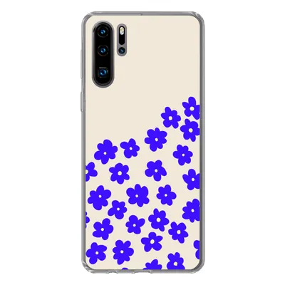 Produktbild von MuchoWow® Handyhülle Schutzhülle Hülle für Huawei P30 Pro Blume - Blau - Muster Silikon Softcase Handy Hülle - Schutzdeckel