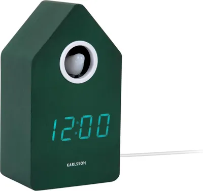Produktbild von Karlsson - Wecker Cuckoo Led - Grün - 9x9x15.8cm