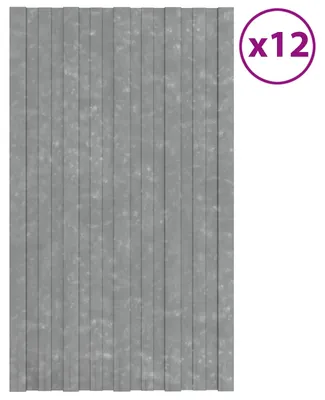 Produktbild von vidaXL Dachpaneel 12 pcs Silber 80 x 45 cm Verzinkter Stahl