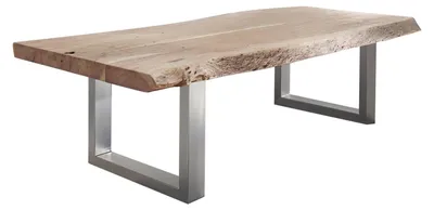 Immagine prodotto di MASSIVMOEBEL24 | FREEFORM #120 Tavolino da salotto in legno di acacia - laccato / natural stone 120x80x45