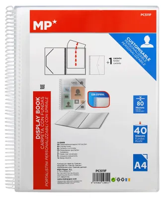 Productafbeelding van MP-spiraalordner, kunststofordner, 40 A4-vakken, 24 x 31 cm, gecoat, verstelbaar