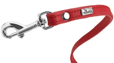 Zdjęcie produktu dla Smycz Hunter Nappa petit 8/140 nikiel – skóra nappa czerwona/skóra nappa czerwona