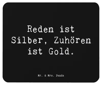 Produktbild von Mr. & Mrs. Panda Mouse Pad Spruch Konflikte friedlich lösen - Schwarz - Geschenk, mauspad laptop, Liebe, computer, Vertrauem, Verbindungen stärken, Trost, Wertschätzung