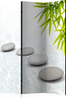 Produktbild von 3-teiliger Doppelseitiger Vlies Paravent - Stoic Calm 135x172 cm Orient p-C-0019-z-b