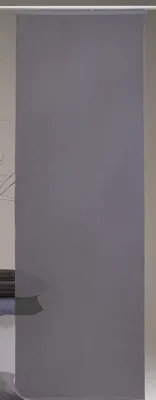 A plain gray roller blind hanging vertically.