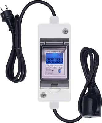 Obrázok produktu pre TWSOUL Merač nákladov na energiu Mobilný digitálny merač spotreby elektrickej energie, IP65 s káblom LED reset, pre obytný automobil, elektromobil, domácnosť