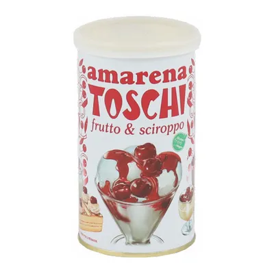 A can of Toschi Amarena frutto & sciroppo.