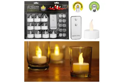 Zdjęcie produktu dla Podgrzewacz LED z pilotem biały 10 szt