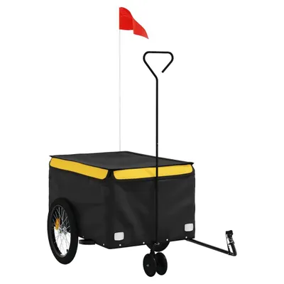 Produktbild von vidaXL Fahrradanhänger Schwarz und Gelb 30 kg Eisen