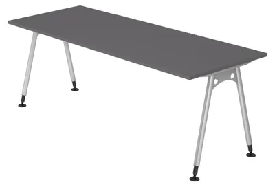 Produktbild von bümö Schreibtisch Serie-A - Nachbildung: Graphit, Größe:  200 x 80 cm