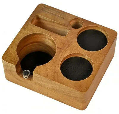 Productafbeelding van Espresso Tamper Station van Walnoot Hout