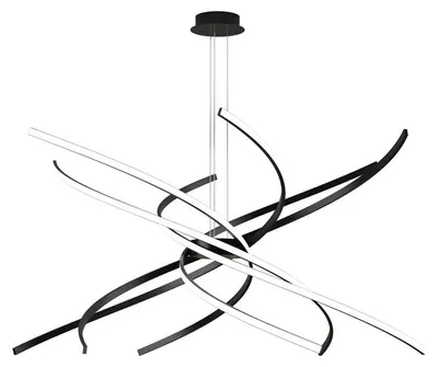 Zdjęcie produktu dla Top Light Tornado 88W 5950LM Czarny nowoczesny żyrandol LED - naturalne białe światło - lampa wisząca