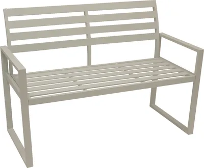 Produktbild von DEGAMO Gartenbank Parkbank Alubank ATLANTA 2-sitzer 123cm, Aluminium weiss, wetterfest