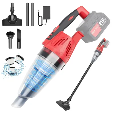 Image de Aspirateur sans fil pour voiture - Aspirateur à main 120W - Puissance d'aspiration 5500 Pa - 2 accessoires 2-en-1 - Batterie 21V 2,2Ah - 1 batterie fournie