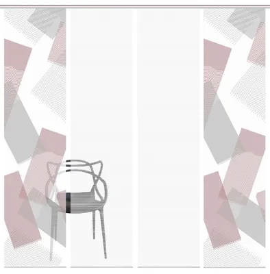 Produktbild von NAYAH Schiebegardine, halbtransparente Bambus-Optik, 260x60 cm, Graphikmotiv