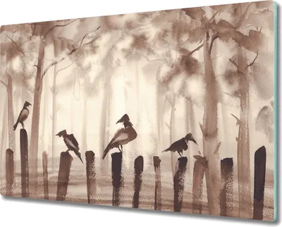 Produktbild von Glas Schneidebrett Herdabdeckplatten Schneideplatten - 80x52 cm - Aquarell Wiese