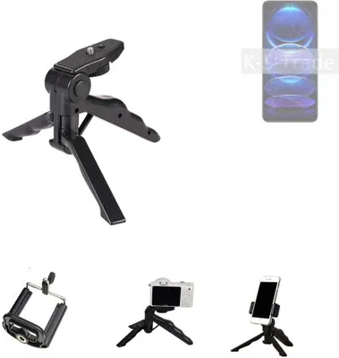 Produktbild von K-S-Trade Stativ Tisch-Ständer Dreibein Handy-Stativ Ständer kompatibel mit Xiaomi Redmi Note 12 Pro+ Mini-Stativ Smartphone Tripod Handy-Stativ aus