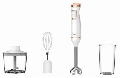 Obrázek produktu pro Mixér, sekáček a mixér 3v1 Oliver Voltz OV51112WSC, 800 W, 700 ml, 2 rychlosti, nerezová čepel a mixovací nástavec, bílá