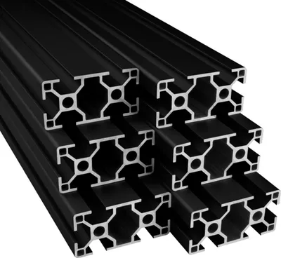 Produktbild von Alu Profil 6 Stück 30x60mm 2m System-, Montage-, Konstruktionsprofil Nut 8 schwarz