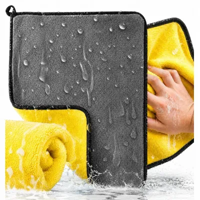 Produktbild von Auto Handtuch - Mikrofaserhandtuch - Gelb - 60x90cm - 500gsm - Trockentuch - Autopflege