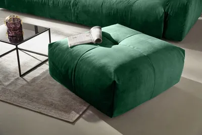 Produktbild von KAWOLA Hocker PALACE Polsterhocker velvet smaragd