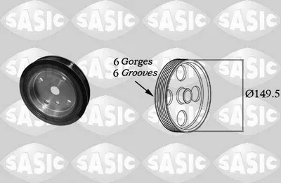 Produktbild von SASIC 2156074 Riemenscheibe Kurbelwelle für VOLVO V70 II (285)