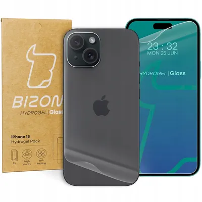 Produktbild von Bizon Glass Hydrogel Pack für Apple iPhone 15