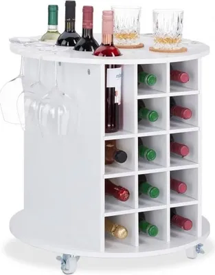 Zdjęcie produktu dla Duży stojak na wino na kółkach