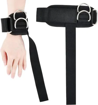 Produktbild von 2 Stück Gewichtheber-Bänder mit D-Ringen, Trainingsbänder für das Krafttraining, rutschfeste Handgelenkbänder für Bodybuilding und Gewichtheben