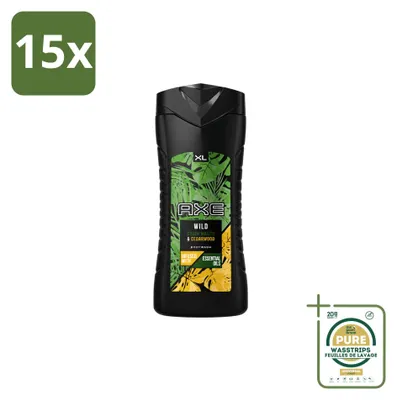 Productafbeelding van 15 x Axe Wild Mojito & Cederhouten douchegel, 400 ml - Voorraadverpakking - 15 stuks