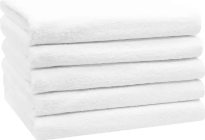 Produktbild von 5er Set Duschtücher, 70x140 cm, 100% Baumwolle, weiß