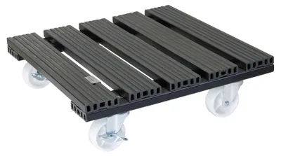 Produktbild von Pflanzentrolley aus WPC, 38,5 x 38,5 cm, für Innen- und Außenbereich, mit einer Tragfähigkeit von 120 kg