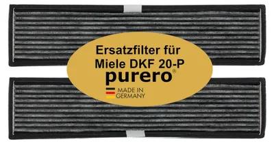 Aktivkohlefilter Ersatz für Miele DKF 20-P, 2 Stück, 44 x 10,5 x 2 cm