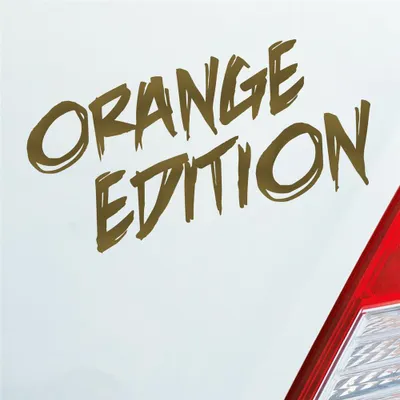 Produktbild von Auto Aufkleber Orange Edition Auto Car Tuning Motorrad 15x7 cm Gold Sticker Heckscheibenaufkleber