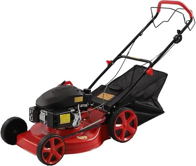 Obrázek produktu pro Benzínová sekačka o objemu 140 ccm, čtyřtaktní benzínová sekačka s nastavením výšky sečení v 8 stupních, benzínová sekačka s objemem sběrného koše 60 litrů, šířka záběru 51 cm (20 palců), otáčky 2800 ot./min, pohon pojezdový