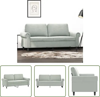 Produktbild von The Living Store 2-Sitzer-Sofa Hellgrau 140 cm Samt