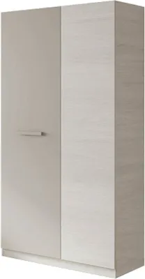 Image de Alpine - Armoire 2 Portes, 90x200h cm Blanc, 3 Étagères