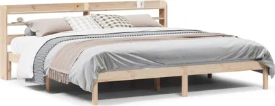 Image de vidaXL Lit en bois massif sans matelas 200x200 cm pin