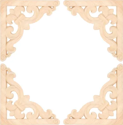 Obrázek produktu pro 4ks evropský styl dřeva vyřezávané rohové nálepky pro domácí nábytek dveře skříně dekorace 11x11cm