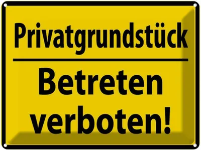 Produktbild von vianmo Blechschild 30x40 cm Privat Betreten verboten Warnschild Hinweisschild Sicherheit Vorsicht