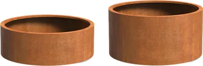 Produktbild von Adezz Circum mit Rollen Pflanzgefäß aus Corten-Stahl Pflanzkübel Blumentopf