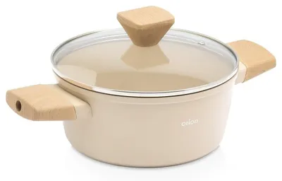 Obrázek produktu pro Orion | Keramický hrnec s poklicí, béžová barva, objem 2,3 litru, vhodný pro indukční vařiče